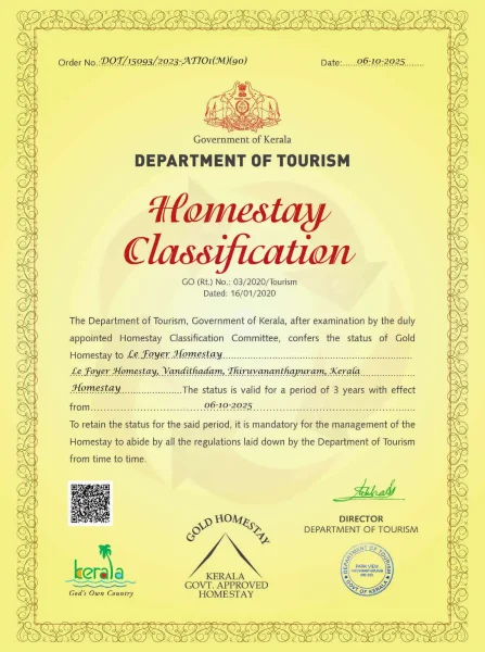 le-foyer-homestay-gold homestay-classification